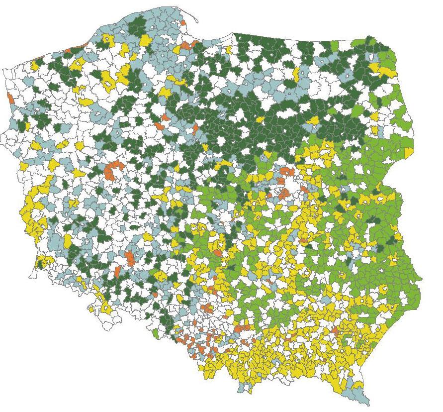 wysokich dochodów uzyskiwanych z tytułu podatku od nieruchomości, które to stanowiły blisko 85% ogółu dochodów z podatków lokalnych. Gminy zostały wyposażone w tzw.