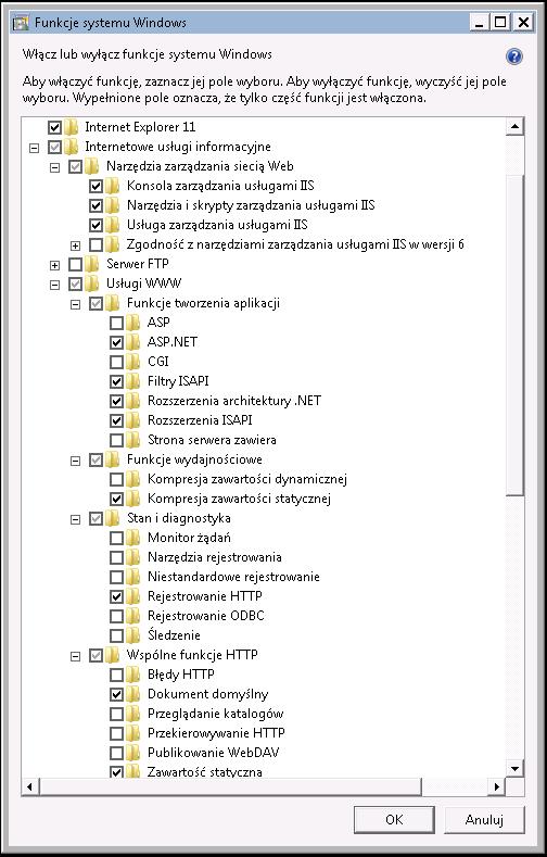 Pomoc techniczna Instalacja składników Internetowych Usług