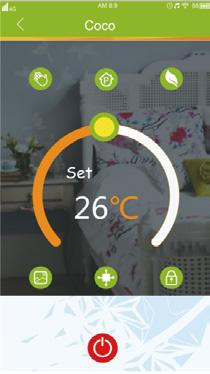 Uwaga 1: Kliknij na pokój z ekranu głównego i zacznij programowanie termostatu (Fig 7) Zasilanie Wł. /Wył. Jeżeli ikona jest czerwona, zasilanie jest włączone.