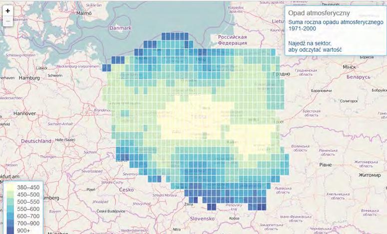 Największe notuje się w górach: od 1200 do 1500 mm rocznie, na