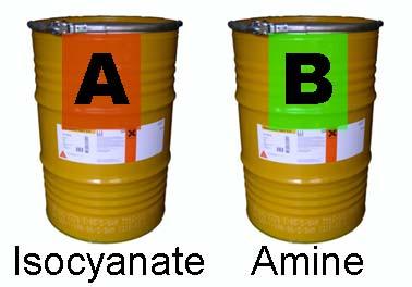 Składnik B żywica (amina) jest barwiona.