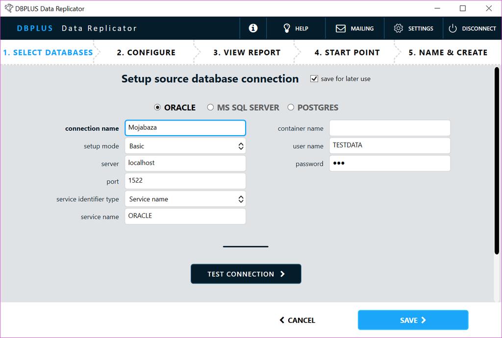 Oracle W polu connection name wprowadzamy dowolną wybraną przez siebie nazwę dla połączenia. Wprowadzona tu nazwa będzie później używana przez program.