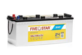 FIVE STAR EFB START STOP linia akumulatorów o wysokich parametrach technicznych, o przedłużonej żywotności, nadająca się do samochodów wyposażonych w system Start Stop.