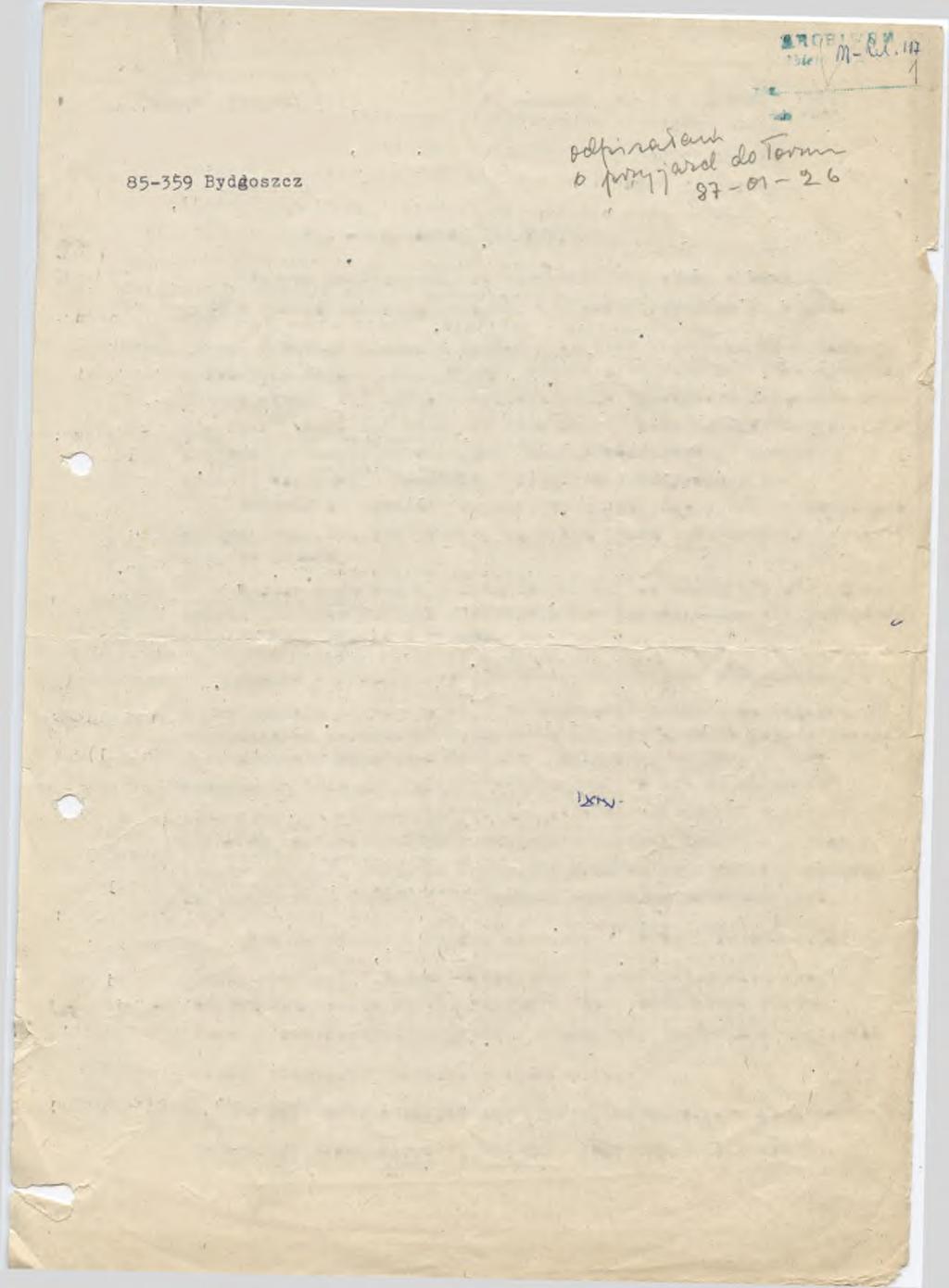 Tadeusz Pawlak By dgoszcz, d, 1 4 grudn* a *986r Wielce Szanowna paniprofesor! t - \ Bardzo przepraszam, że ośmielam się pisać niniejszy u.