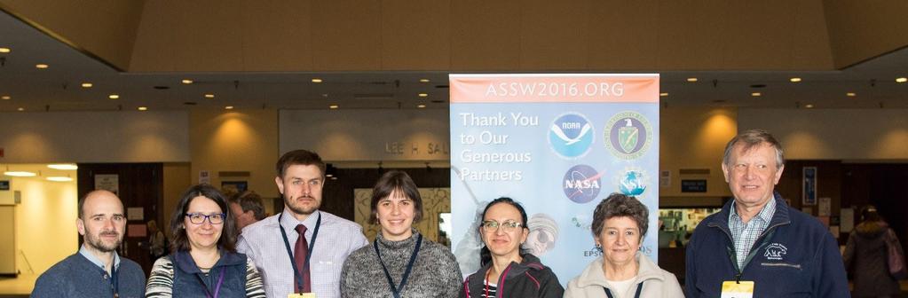 Polska delegacja na ASSW 2016: dr Agnieszka BeszczyńskaMöller (IO PAN), prof. Piotr Głowacki (IGF PAN), dr Mariusz Grabiec (UŚ), dr Monika Kędra (IO PAN), dr Maja Lisowska (PKPol/UŚ/IASC), dr hab.