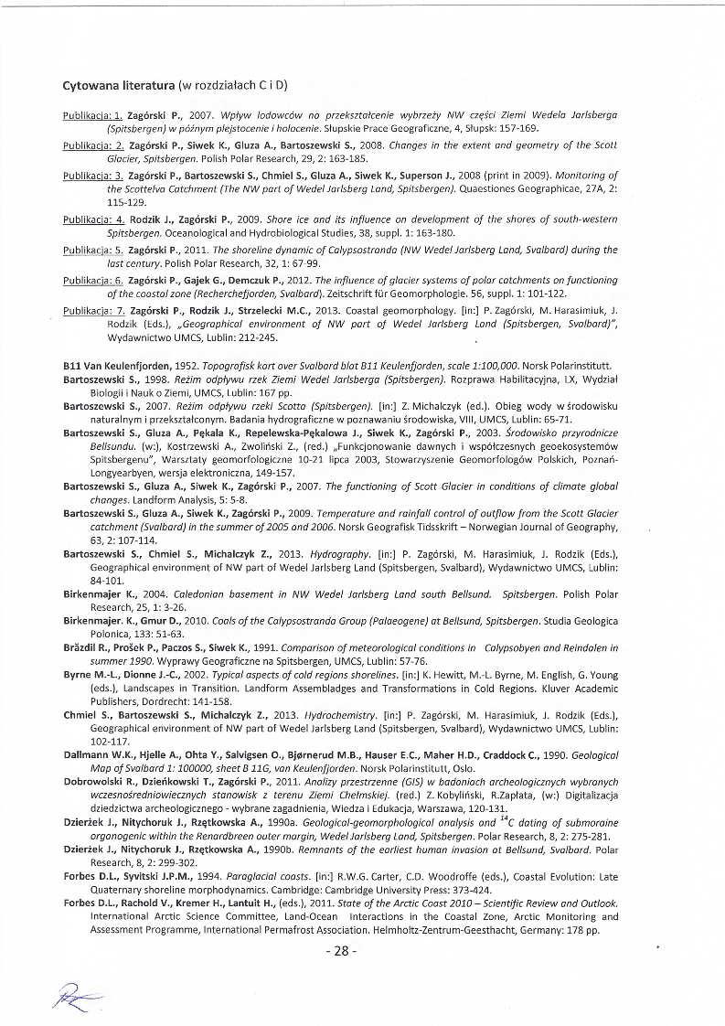 C ytow ana literaturazyxwvutsrqponmlkjihgfedcbazyxwvutsrqponmlkjihgfedcba (wkjihgfedcbazyxwvutsrqponmlkjihgfedcba rozdziałach C i D ) Publikacja: 1. Zagórski P., 2007.