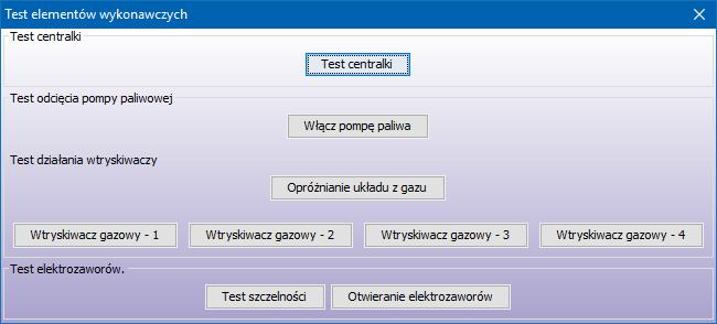 2.6.4.8. Testowanie elementów wykonawczych Zestaw funkcji zawarty w tym bloku pozwala na diagnostykę komponentów oraz bezpieczną pracę przy serwisowaniu instalacji gazowej. UWAGA!