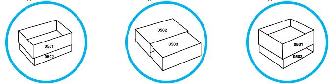 Kategoria: 05 Pudła typu szufladkowego składają się z kilku wkładek oraz rękawów przesuwających się między sobą w różnych kierunkach.