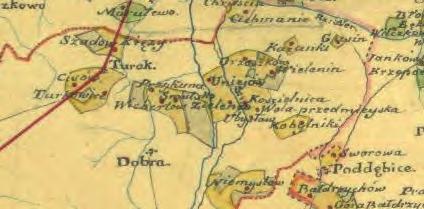 Geneza majoratu i stosunki osadnicze w dobrach rodziny Tollów pod Uniejowem 93 (2799 mórg) i Niemysłów (4107 mórg) (ryc. 1) 8. Warto wspomnieć, że majorat Chełmno został nadany gen. K.