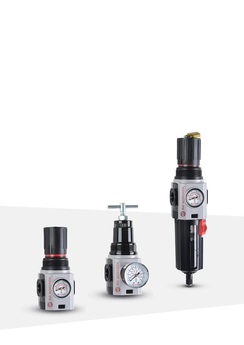 12 Excelon Plus zespoły do przygotowania powietrza Regulacja Reduktory ogólnego przeznaczenia Reduktory Excelon Plus oferują duży zakres ciśnienia wyjściowego: 4 bar, 10 bar i 17 bar.