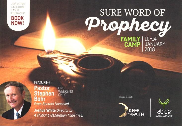 SPEAKERS Pr Stephen Bohr Speaker and Director of SECRETS UNSEALED; Joshua White Child Development Researcher, Director of A THINKING GENERATION MINISTRIES; Pr Hal Mayer, Elvis Placer, Harry Wolf BOOK