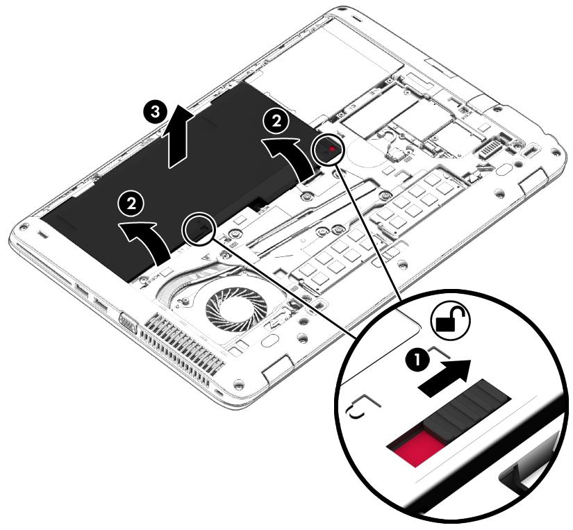 4. Wyjmij baterię z komputera (3). Oszczędzanie energii baterii Wybierz ustawienia niskiego zużycia energii w aplecie Opcje zasilania Panelu sterowania systemu Windows.