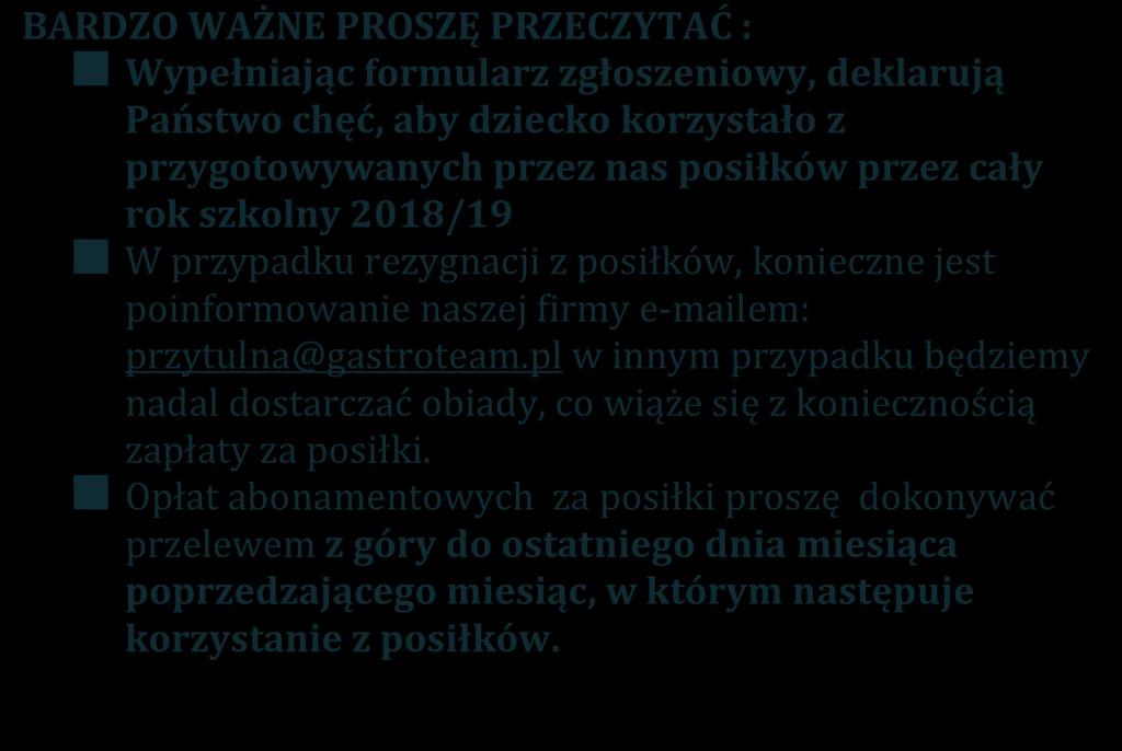 pl w innym przypadku będziemy nadal dostarczać obiady, co wiąże się z koniecznością zapłaty