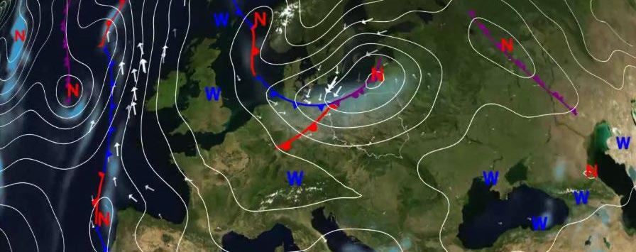 półroczu letnim także burz, silnego wiatru i wyładowań atmosferycznych) temperatura powietrza systematyczne zwiększanie wartości temperatur w ciągu dnia w półroczu ciepłym szybki i znaczny spadek