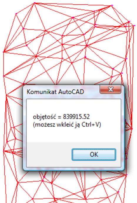 Zastosowanie programu GEOLISP do tworzenia dokumentacji kartograficznej 441 Polecenie SIA, które służy do wyznaczania objętości danej skarpy lub nasypu uruchamia kolejne okno dialogowe, jak na