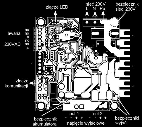 atmosferycznych. Powinny one być zainstalowane w miejscach, które do minimum ograniczają możliwość dostępu przez osoby niepowołane. Procedura montażu zasilacza jest następująca: 1.