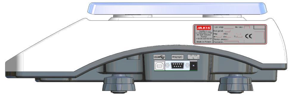 INSTRUKCJA OBSŁUGI 7 Widok złącz: USB RS232C RxD (odbiornik) TxD (nadajnik) masa 1 2 3 4 5 6 7 8 9 +5V (opcja) Zasilacz Zasilacz Uwaga: Napięcie