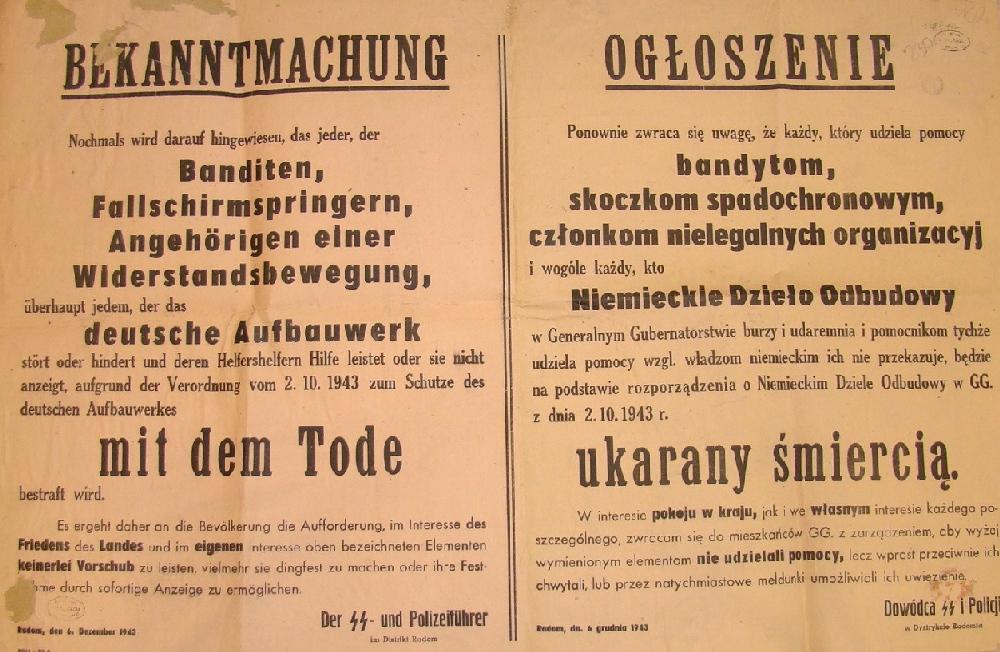 żandarmerii. Pod jego wodzą odbyło się kilkanaście ekspedycji terrorystycznych w rejonie Gór Świętokrzyskich. Do lipca 1943 r. ich ofiarami padła ludność m.in.