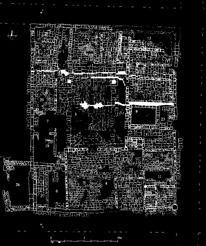 Archeologicznej) z oznaczeniami odkrytych i konserwowanych