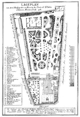 Ryc. 12. Fragment Planu Gdańska Buh sego (1866 1869), skala oryginału 1:1000, ark. 3. Na planie widoczne jest rozplanowanie Ogrodu Strzeleckiego przed przebudową w 1887 roku. Ze zb. Bibl.