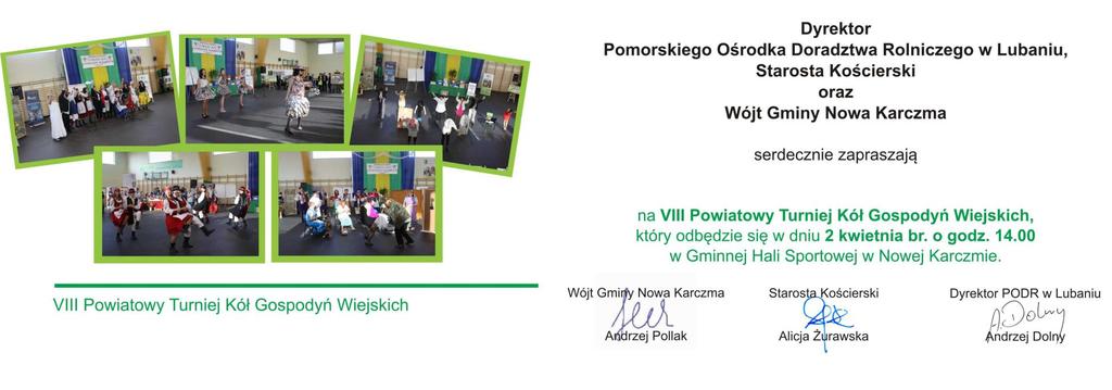 Zaproszenie na VIII Powiatowy Turniej Kół Gospodyń Wiejskich, który odbędzie