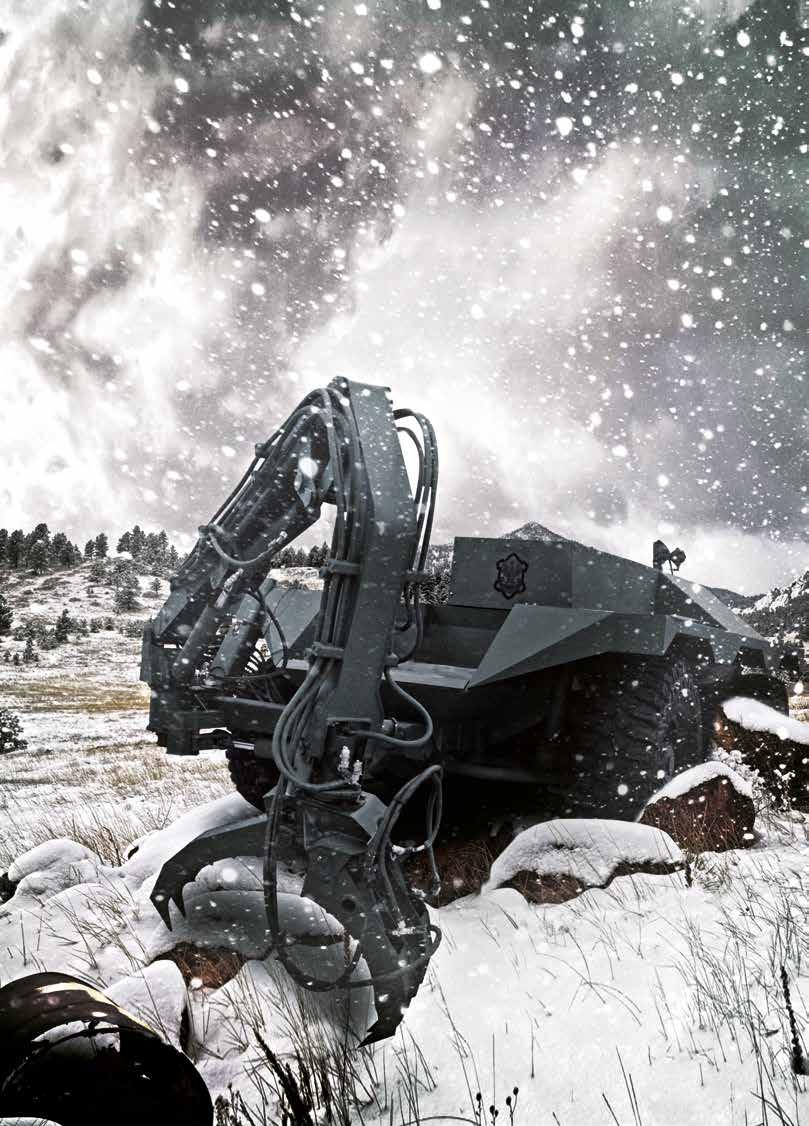 TEMAT NUMERU WOJSKA INŻYNIERYJNE Inżynieryjny robot wsparcia Marek Ważący 3,5 t robot jest wyposażony w wielofunkcyjny manipulator umożliwiający identyfikację
