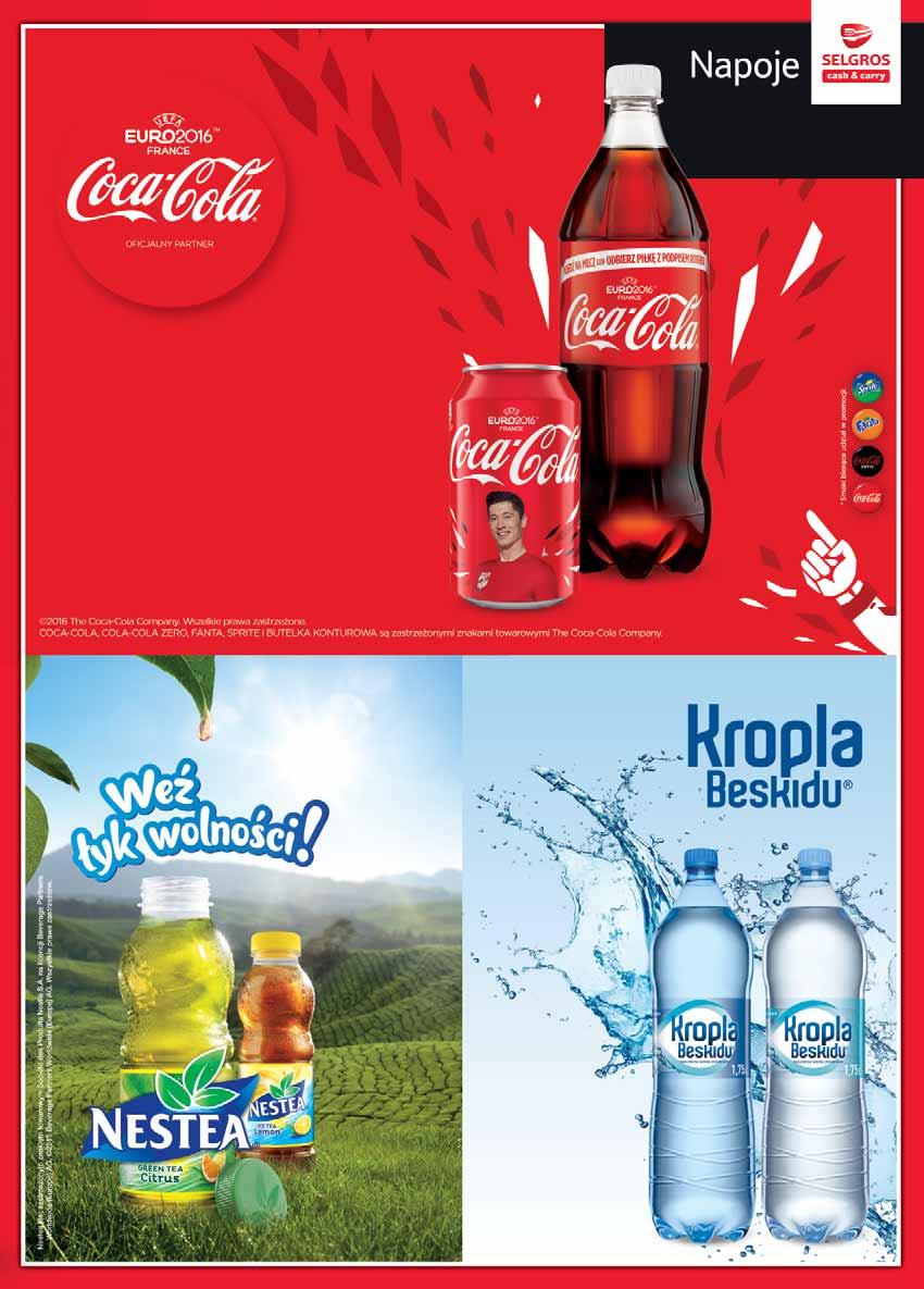 NAPOJE COCA-COLA 1 L pakowane po 15 szt. 78503174 2 25 z VAT 2.77 NAPOJE COCA-COLA 330 ML pakowane po 24 szt. 69196392 1 09 z VAT 1.