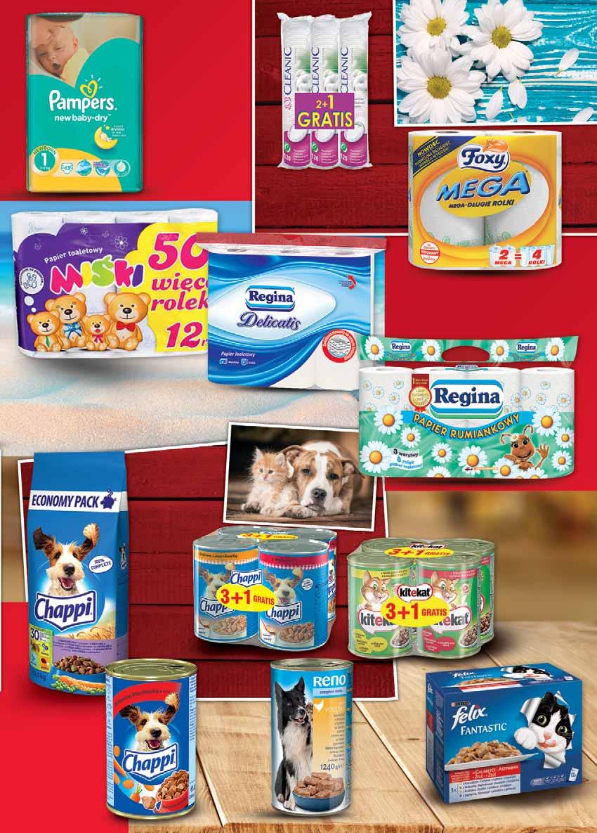 PAMPERS NEWBORN PIELUSZKI 43 SZT. sprzedaż po 71188932 16 69 z VAT 18.03 CLEANIC PŁATKI KOSMETYCZNE 120 SZT. dwa rodzaje pakowane po 2 opak. + gratis 12089272 2 85 z VAT 3.08 4 19 z VAT 5.
