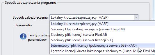 Pierwszy dialog konfiguracji wyświetlony po jej uruchomieniu nie służy do wyboru zabezpieczenia programu dlatego odszukujemy po lewej przycisk Bezpieczeństwo.