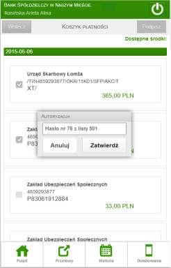 Rys. 17. Koszyk płatności 7.4.4. Przelew do ZUS Od dnia 01.