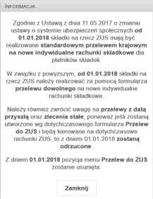 z ZUS indywidualne numery rachunków do wpłat).