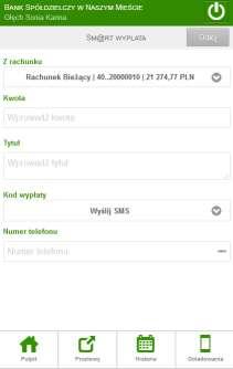 Aby zrealizować przelew na rachunek własny musisz: - w obszarze Z rachunku wybrać, rozwijając listę wybrać odpowiedni rachunek własny, z którego będzie wykonany przelew, - z rozwijanej listy wybrać