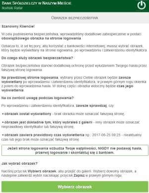Użycie przycisku Wybierz obrazek powoduje otwarcie galerii, z której klient wybiera (z dostępnych)