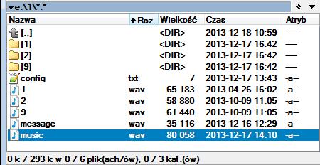 Część 2: Opis budowy i działania modułu zapowiedzi W katalogu DTMF umieszczone są pliki wav zawierające próbki tonów DTMF dla wszystkich dozwolonych symboli ([0-9], [A - D], *, #), które mogą być
