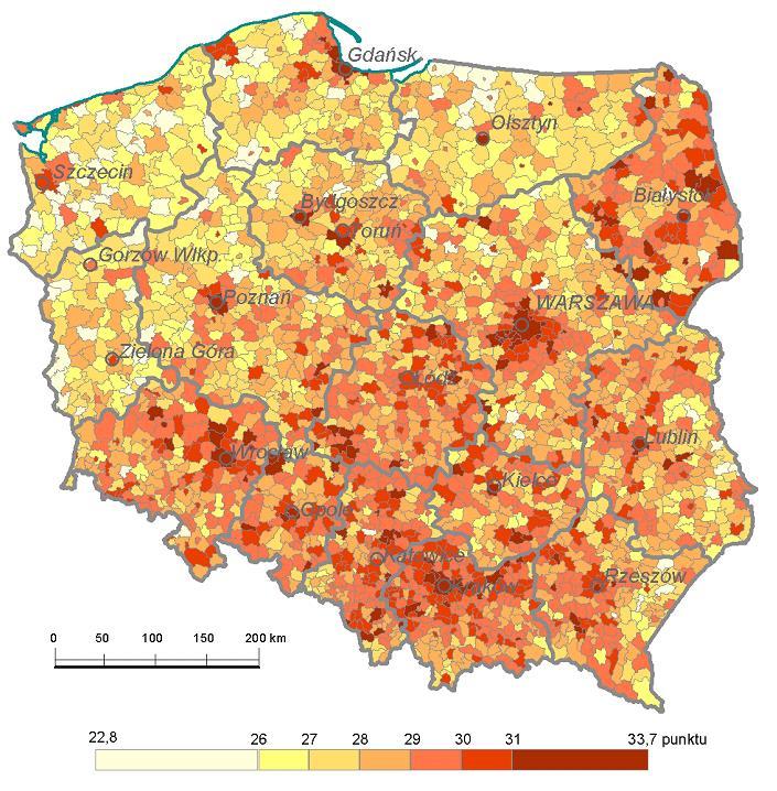 sprawdzian (pkt) sprawdzian (pkt) sprawdzian (pkt) 3g. PRZYKŁADY BADAŃ WYNIKI EDUKACYJNE (SPRAWDZIAN W SZKOLE PODSTAWOWEJ) 30.9 S = 0. 1 1 3 8 4 7 3 5 r = 0. 9 8 8 5 7 4 1 8 30.4 29.9 29.3 28.8 28.