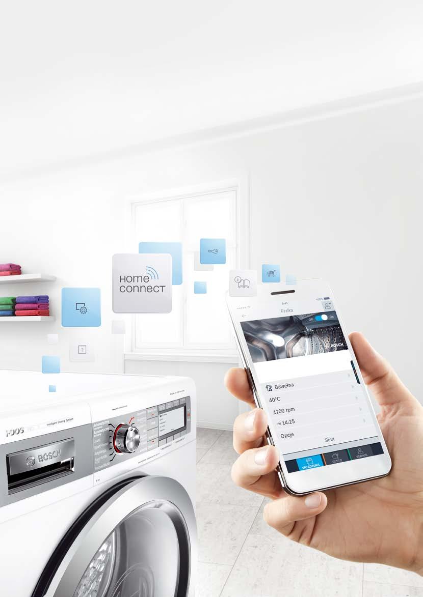 24 Pralki i suszarki Home Connect: pralka i suszarka marki Bosch ze zdalnym sterowaniem. Dla większej wygody życia.