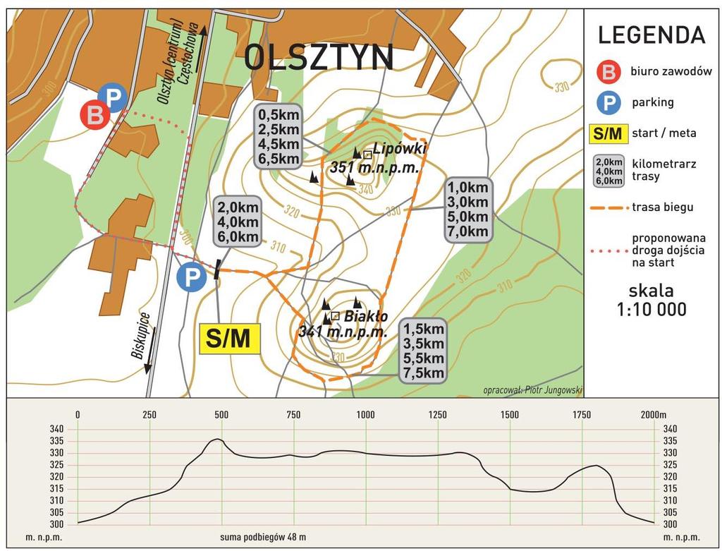 Mapa trasy marszobiegu