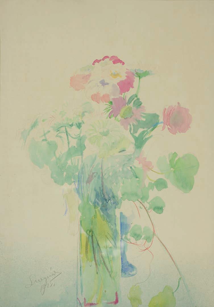 33. leon WYcZółKOWSKI (1852-1936) kwiaty akwarela, papier, 68,5 x 48 cm, sygn. l.d.: L. wyczółkowski 1928. 29.