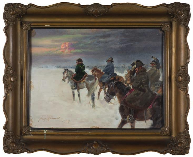 Malował portrety, pejzaże, sceny batalistyczne, podejmował tematy religijne i rodzajowe. 35. Stanisław BAtOWSKI-KAcZOR (1866-1946) z okna PRACowNi olej, tektura, 14 x 22,5 cm, sygn. l.d.: 20 i 926, opis autorski na odwrocie Batowski Lwów 20 i 1926 z okna pracowni.