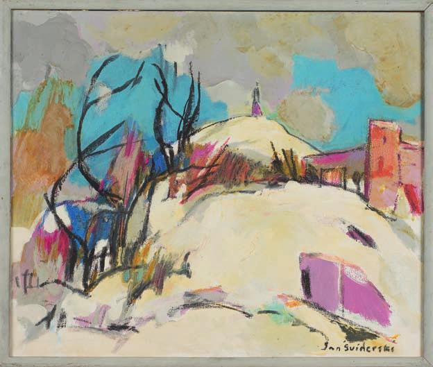 60. jan świderski (1913-2004) GóRA Św. doroty olej, tempera, płótno, 45 x 54 cm, sygn. p.d.: jan Świderski, opisany na odwrocie, plener 1999. 6.