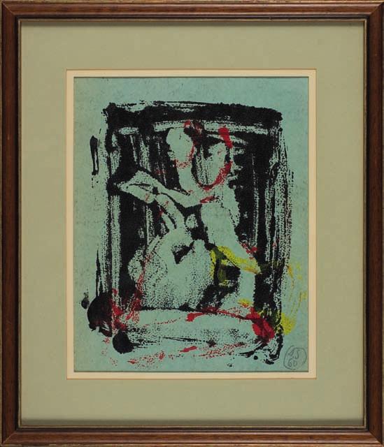 63. Alina SZAPOcZnIKOW (1926-1973) Bez TyTUłU (1986) Monotypia, 25 x 20 cm, sygn. p.d.: as 60. 3.000,- studia w wyższej szkole artystyczno-przemysłowej w Pradze w pracowni j. wagnera.
