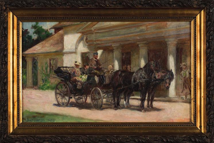 1. Bronisława RYchtER-jAnOWSKA (1868-1953) Pejzaż włoski olej, tektura, 33 x 48,5 cm, sygn. p.d.: B. Rychter-janowska. 12.