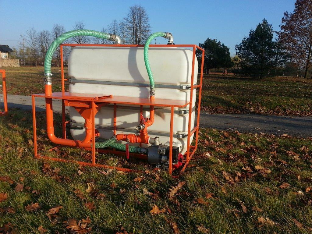 Systemy płuczkowe (mieszalniki płuczek wiertniczych) MARPOL-SP-PW-ZGW-2000R TM - fabrycznie nowy system płuczkowy przepływowo-wtryskowy 2-obwodowy, wersja zabudowana na platformie stalowej, z napędem