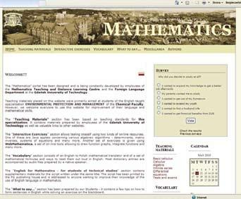 W ramach uatrakcyjniania oraz poszerzenia oferty dydaktycznej z poszczególnych dziedzin matematyki o materiały anglojęzyczne Centrum Nauczania Matematyki i Kształcenia na Odległość, przy współpracy z