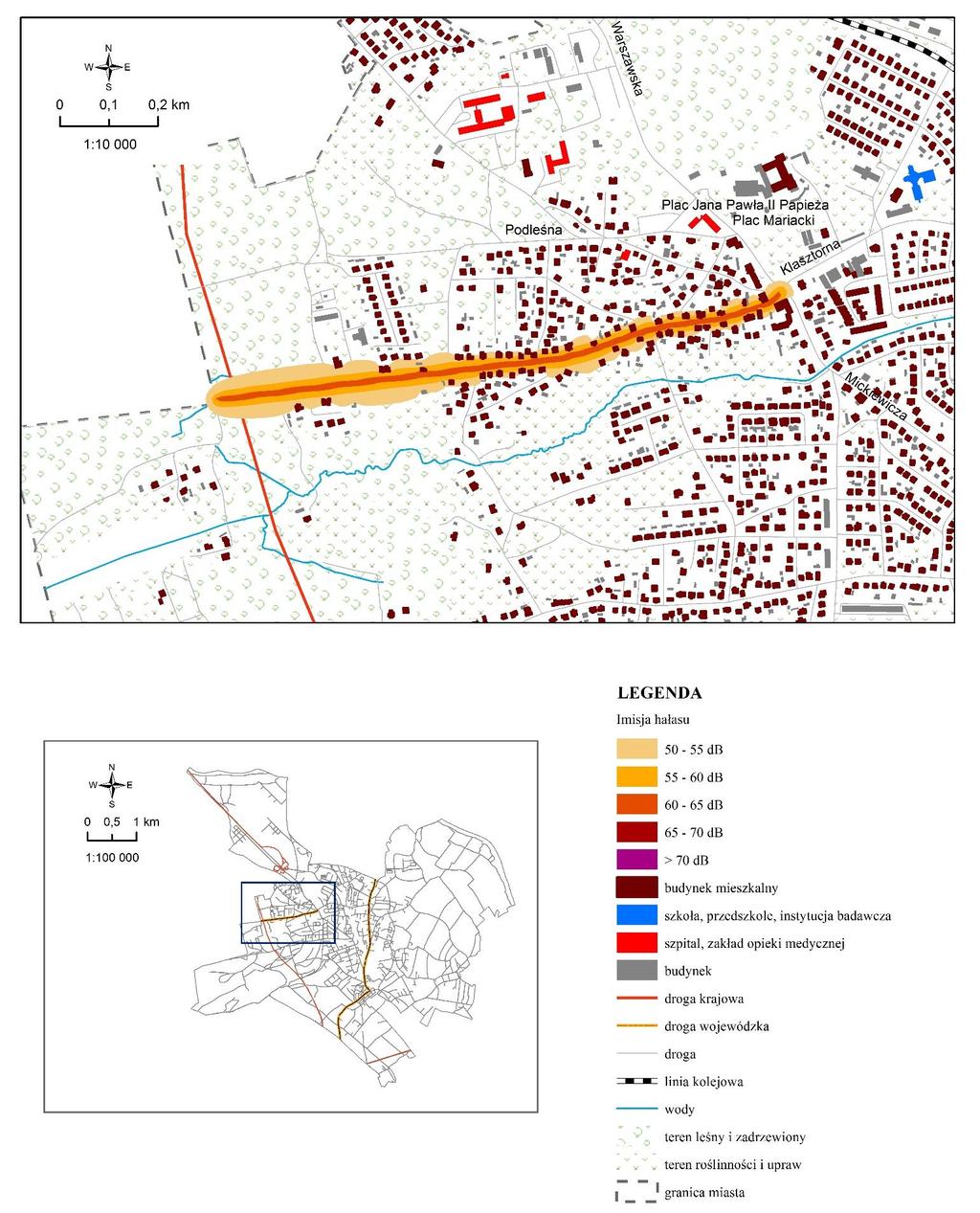 WOJEWÓDZKI INSPEKTORAT OCHRONY ŚRODOWISKA W RZESZOWIE Lokalna mapa akustyczna miasta Leżajsk