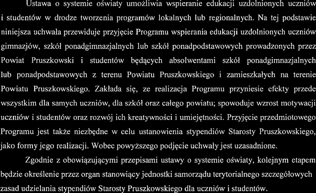 UZASADNIENIE do Uchwali' Nr.../.../2017 Rady Polviatu Pruszkowskigo z dnia 2017 r.