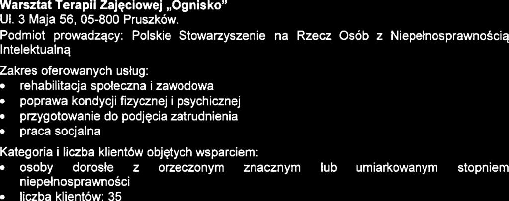 Przyłącz się do nas" Zakrs ofrowanych usług: rhabilitacja społczna i zawodowa trapia zajęciowa w zakrsi umijętności społcznych i plastycznj, muzyczno-komputrowj, kulinarnj, botanicznj trning