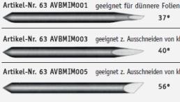 zestawie z kapturkiem ochronnym Anagraph 1) do standardowych folii 2) do grubych folii Graphtec 3)