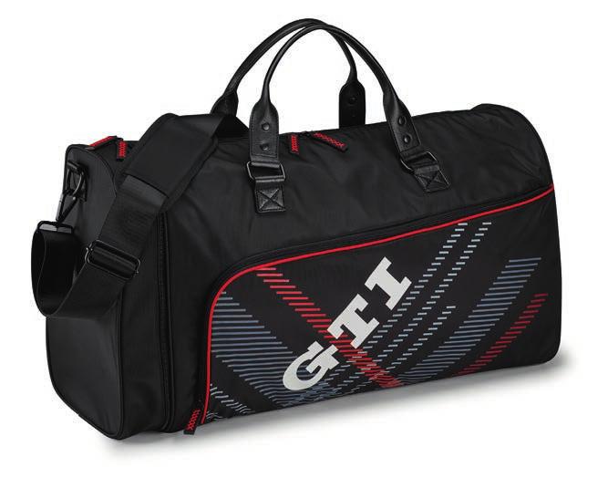 TORBA SPORTOWA GTI Torba sportowa ze wzorem przypominającym plastry miodu, czerwoną wyszywaną linią i wytłoczonym gumowym logo GTI z przodu.