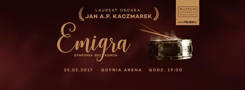 EMIGRA SYMFONIA BEZ KOŃCA "EMIGRA - Symfonia bez końca" z udziałem Chóru Akademickiego UG Światowa prapremiera widowiska muzycznego EMIGRA - Symfonia bez końca do muzyki skomponowanej przez laureata